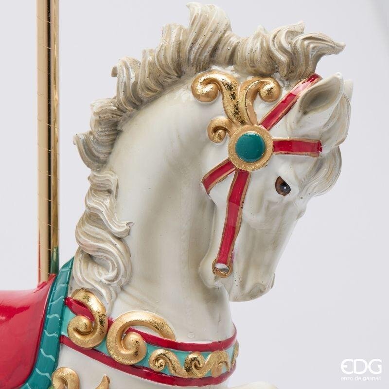 EDG Enzo De Gasperi Cavallo Giostra Natalizio H40x30x19 cm Verde Rosso – Decorazione di Natale