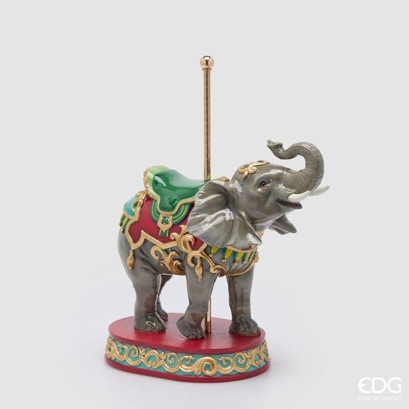 EDG Enzo De Gasperi Elefante Giostra Natalizio H44x35x17 cm Grigio – Decorazione di Natale