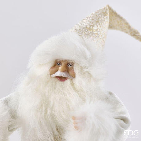EDG Enzo De Gasperi Father Christmas Decoration White Gold H31 cm – Christmas Decoration