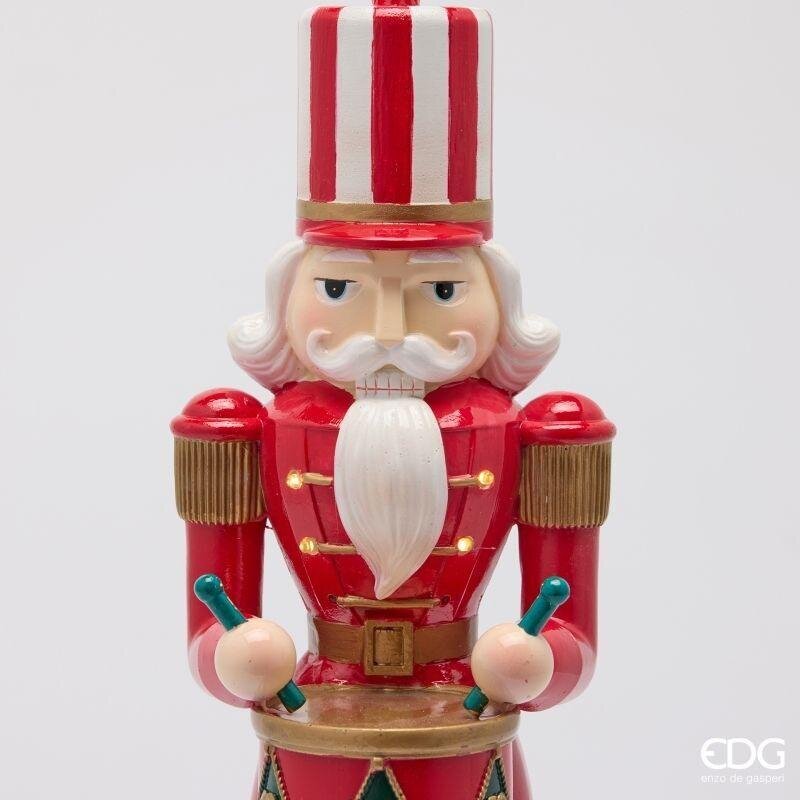 EDG Enzo De Gasperi Decoro Soldatino Green Red con LED H40 Ø11 cm – Decorazione di Natale