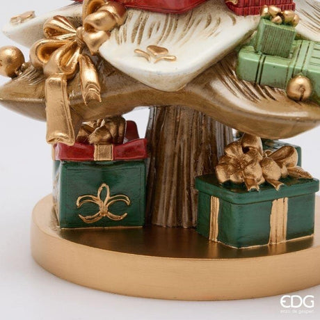 EDG Enzo De Gasperi Pino di Natale con Regali H35 cm Verde Rosso – Decorazione Natalizia