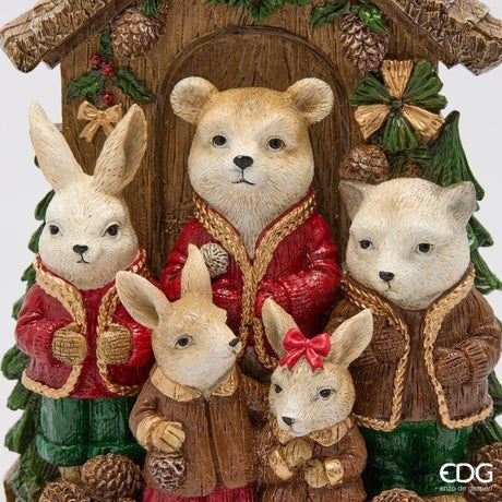 EDG Enzo De Gasperi Decoro Animali Mountain Multicolor 16x8xH21,5 cm – Decorazione di Natale