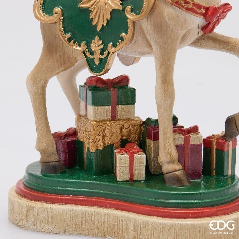 EDG Enzo De Gasperi Renna Natalizia con Pino H25 cm Multicolor – Decorazione di Natale
