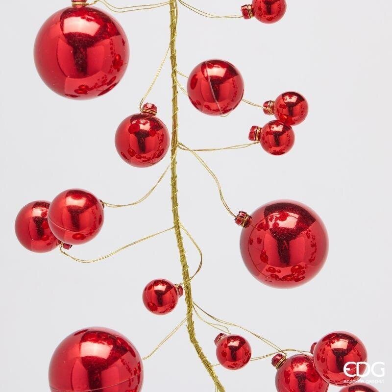 EDG Enzo De Gasperi Festone Natalizio Palle Mix 100 Elementi H180 cm Rosso – Decorazione di Natale