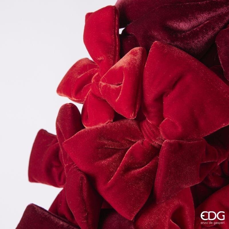 EDG Enzo De Gasperi Corona Natalizia con Fiocchi Ø80 cm Rossa – Decorazione di Natale