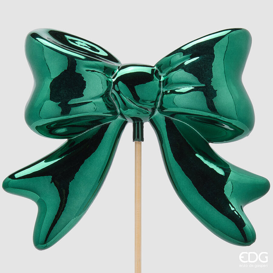 EDG Enzo De Gasperi Decorative Bow Green 63x23x6 cm – Christmas Decoration