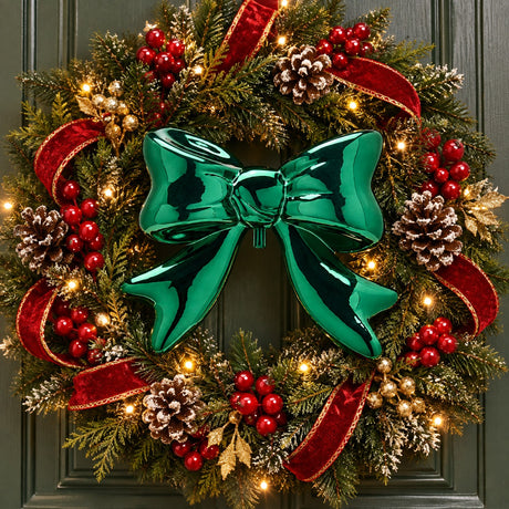 EDG Enzo De Gasperi Decorative Bow Green 63x23x6 cm – Christmas Decoration