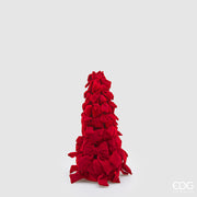 EDG Enzo De Gasperi Cono Natalizio con Fiocchi H33 Ø19 cm Rosso – Decorazione di Natale