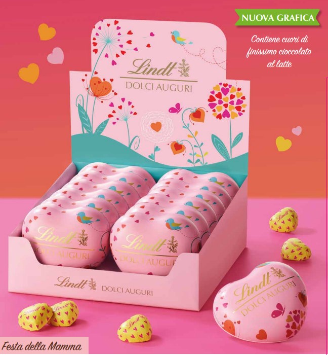 Lindt Lattine Cuore Festa della Mamma Cioccolato al Latte 69 Gr 1 Pz