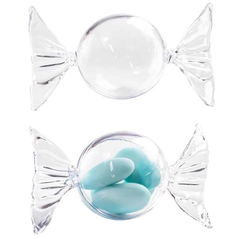 The Arollaio Candy Sugared Almonds Holder Plexiglass 6.5 x 6.5 x 11.5 Cm Transparent 24 Pcs