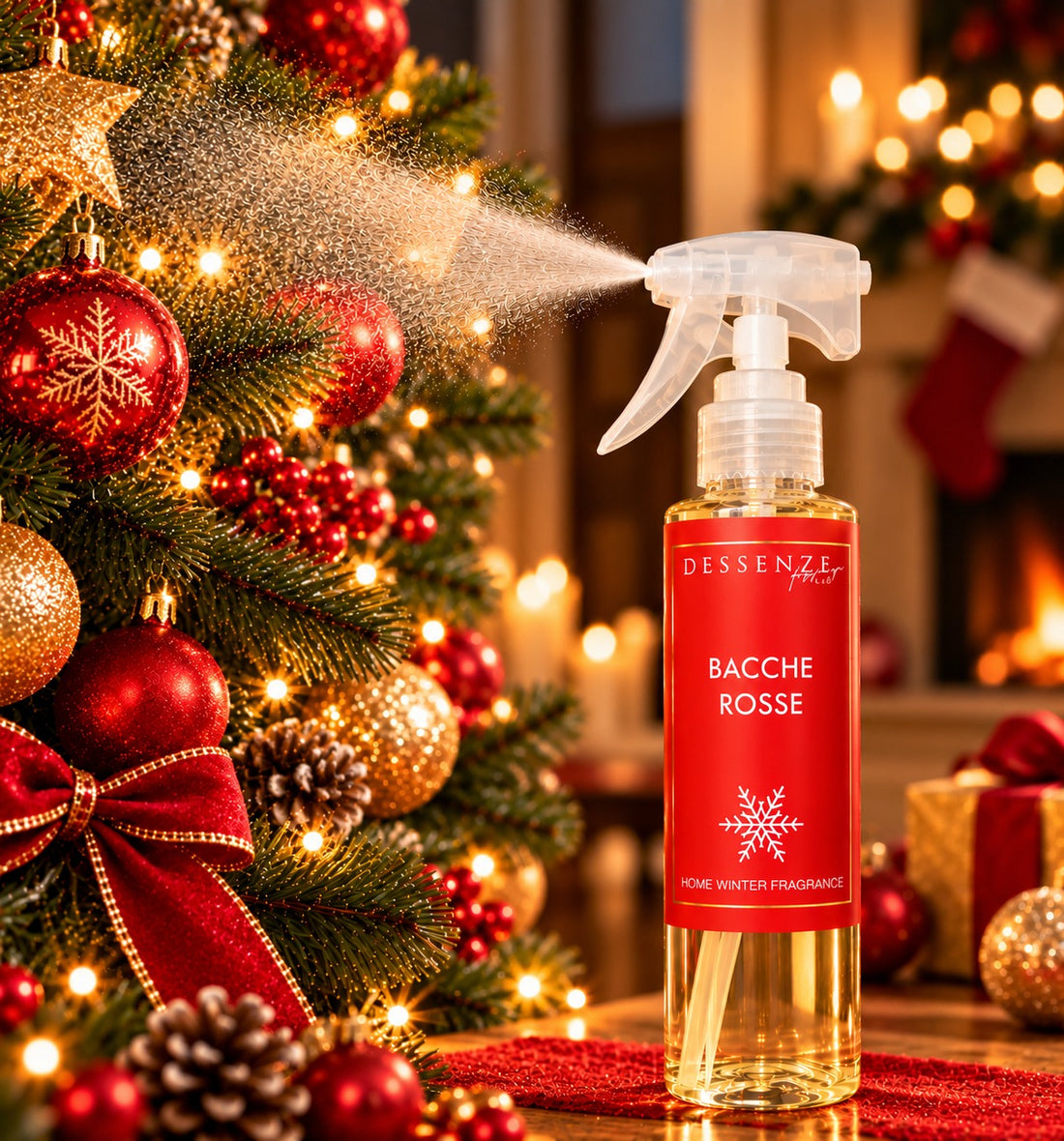 DESSENZE Christmas Tree Fragrance Christmas Spray Red Berries 100 ml – Scented Christmas Spray