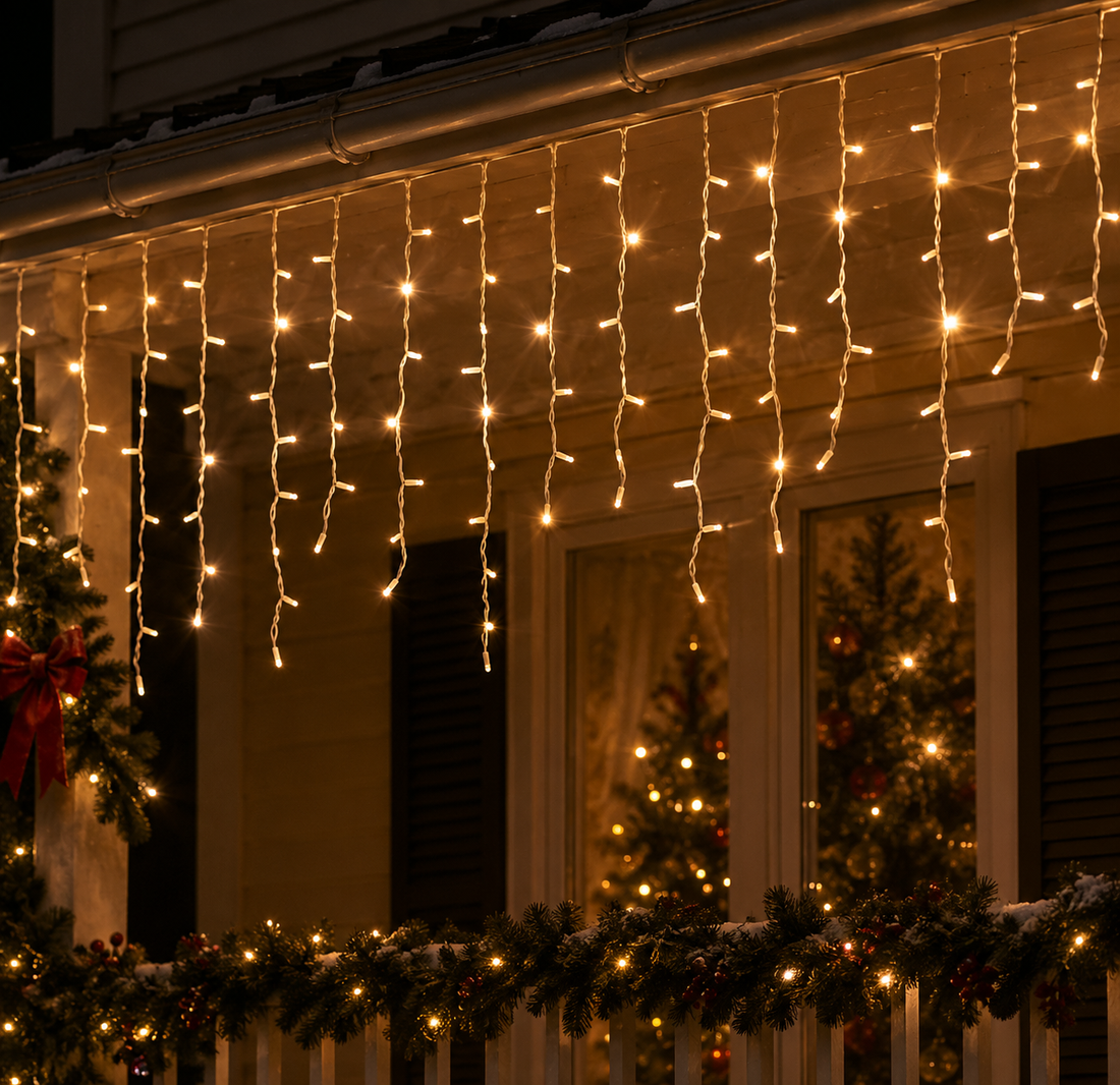 Lotti Tenda Natale Ice Light 228 Maxiled D 7 Mm H 90 Cm L 3 Mt + 1.5 Mt White Cable