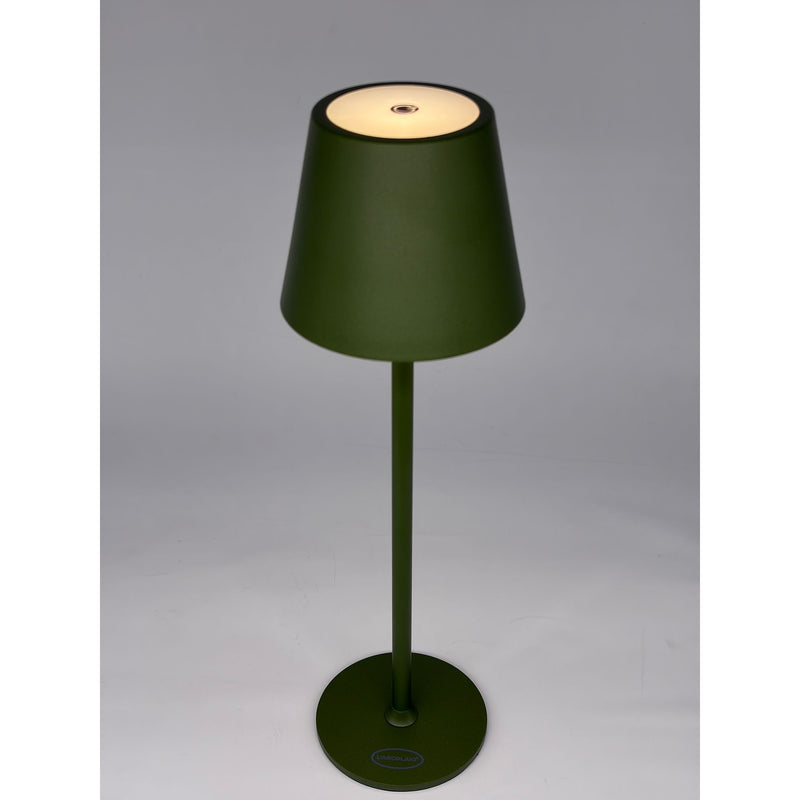 L'Arcolaio Rechargeable Touch LED Lamp H 38 Cm 10 x 10 Cm IP54 Round Pro Olive