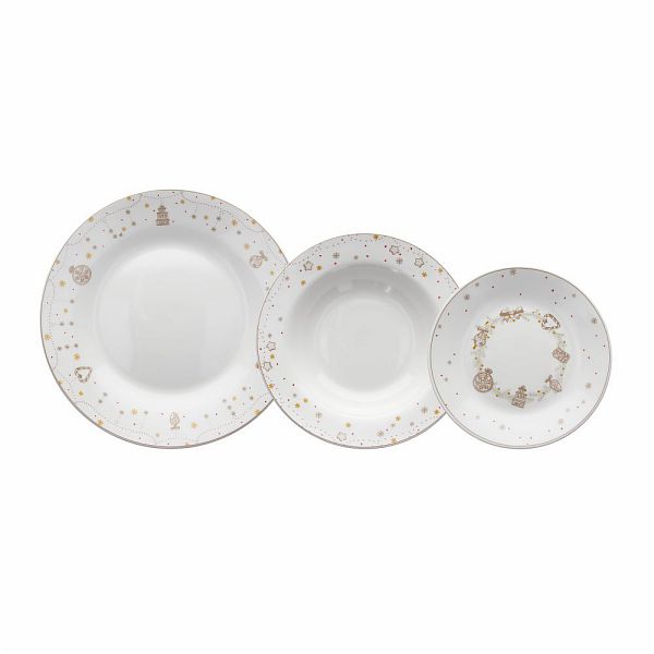 tognana tognana servizio natale tavola atollo starlight 18 pz bianco oro ean 8056444438932