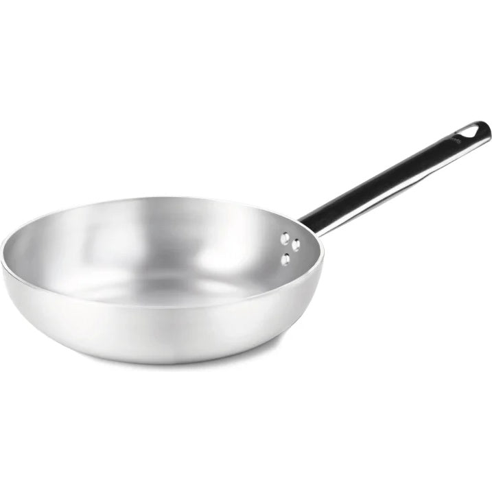 AGNELLI High Flared Aluminium Pan with 1 Stainless Steel Handle D 24 Cm