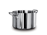 AGNELLI Aluinox 3-Ply High Casserole with 2 Polished Stainless Steel Handles 32x20 cm
