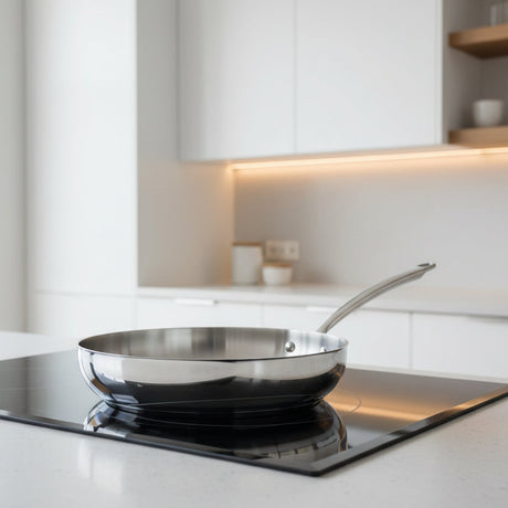 AGNELLI Aluinox 3-Ply Stainless Steel High-Sided Pan with 1 Handle 24x6.5 cm