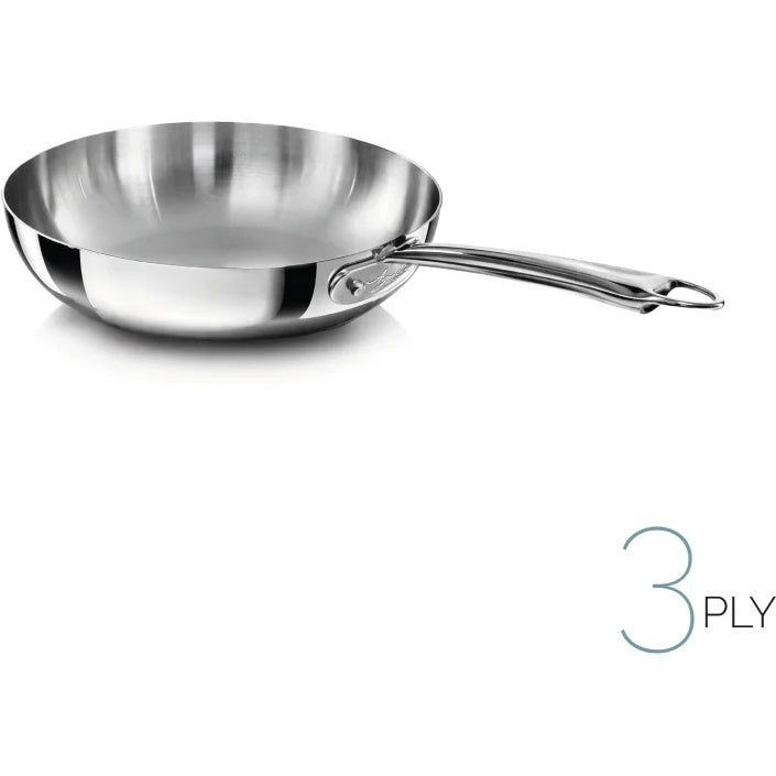 AGNELLI Aluinox 3-Ply Stainless Steel High-Sided Pan with 1 Handle 28x6.5 cm