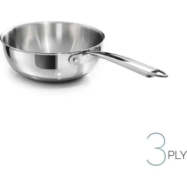 AGNELLI Aluinox 3-Ply Polished Risotto Pan with 1 Handle D 20 Cm