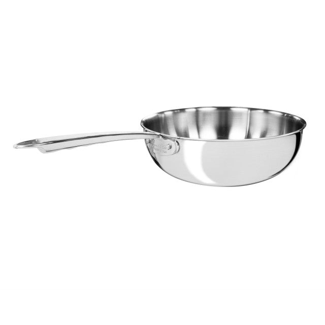 AGNELLI Aluinox 3-Ply Polished Manteca Pan with 1 Handle, 24 cm Diameter