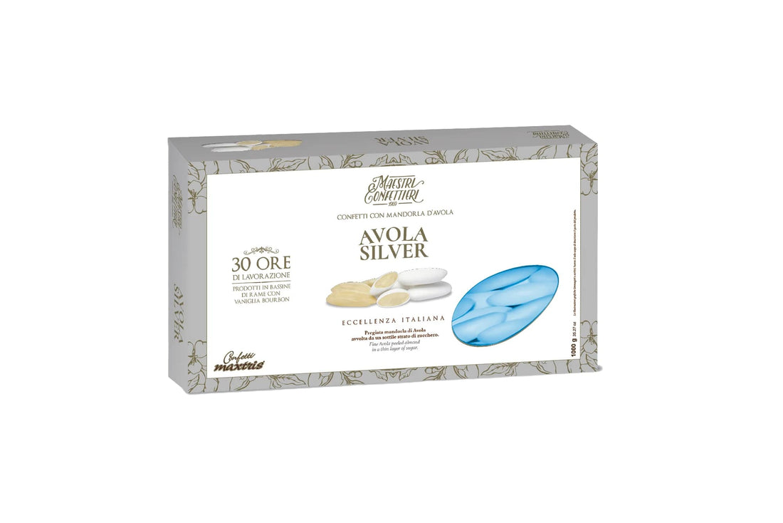Maxtris Sugared Almonds Avola Silver Light Blue 1 Kg