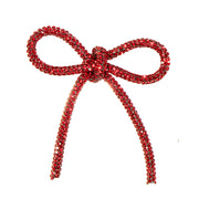 Piovaccari Christmas Bow Bows with Diamonds Red 6.5xH7 cm – Decorative Bow with Diamonds for Christmas Trees, Decorations and Gift Wrapping