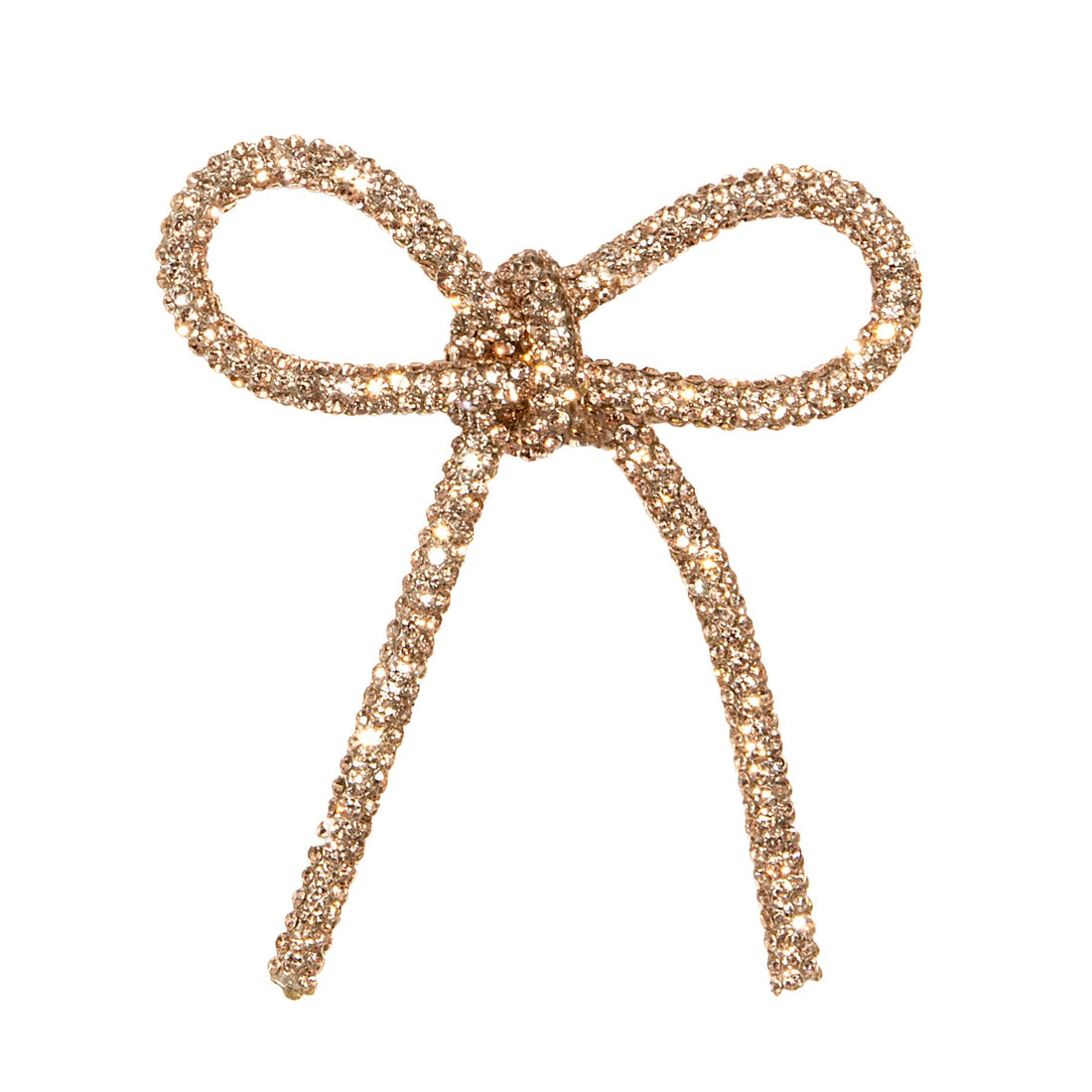 Piovaccari Christmas Bow Bows with Diamonds Rose Gold 6.5xH7 cm – Decorative Bow with Diamonds for Christmas Trees, Decorations and Gift Wrapping
