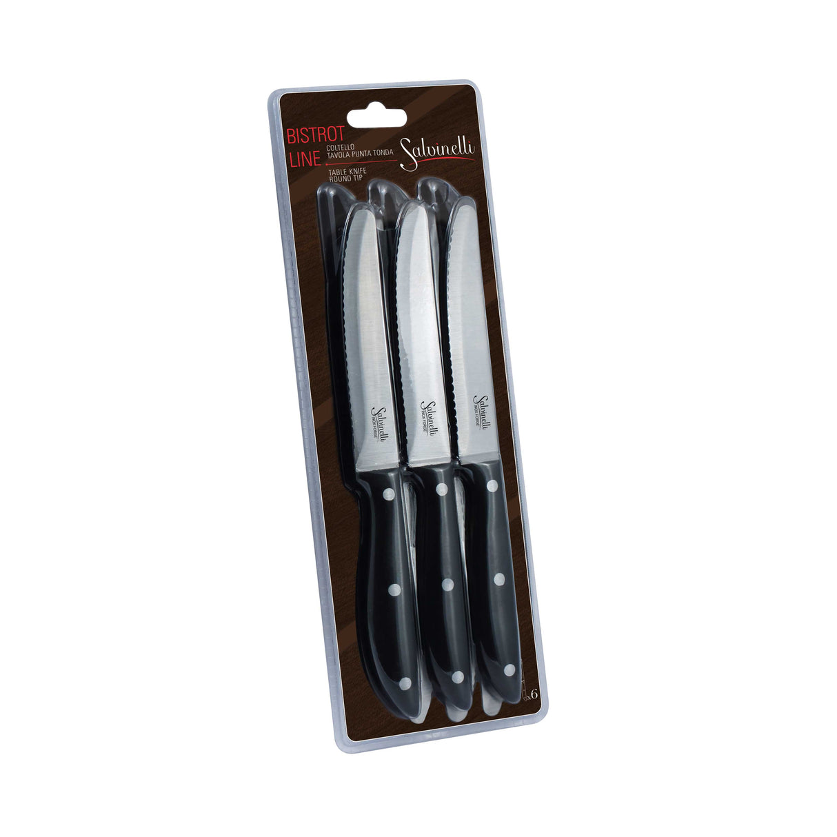 salvinelli salvinelli coltello tavola forgiato punta tonda mod bistrot conf 6 pz ean 8008644072171