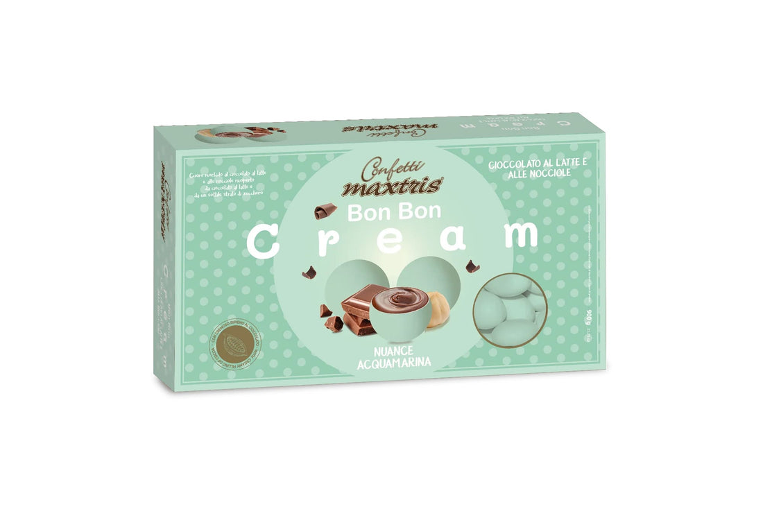 maxtris maxtris confetti bon bon cream gianduia nuance acquamarina 900 gr ean 8022470875058