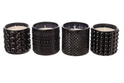 ARPIMEX Glass Jar with Wax D 7 Cm H 6.8 Cm Mix 4 Pcs Black