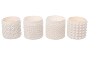 ARPIMEX Glass Jar with Wax D 7 Cm H 6.8 Cm Mix 4 Pcs White