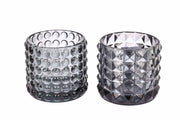 ARPIMEX Glass Jar D 9.5 Cm H 8.5 Cm Mix 2 Pcs Grey