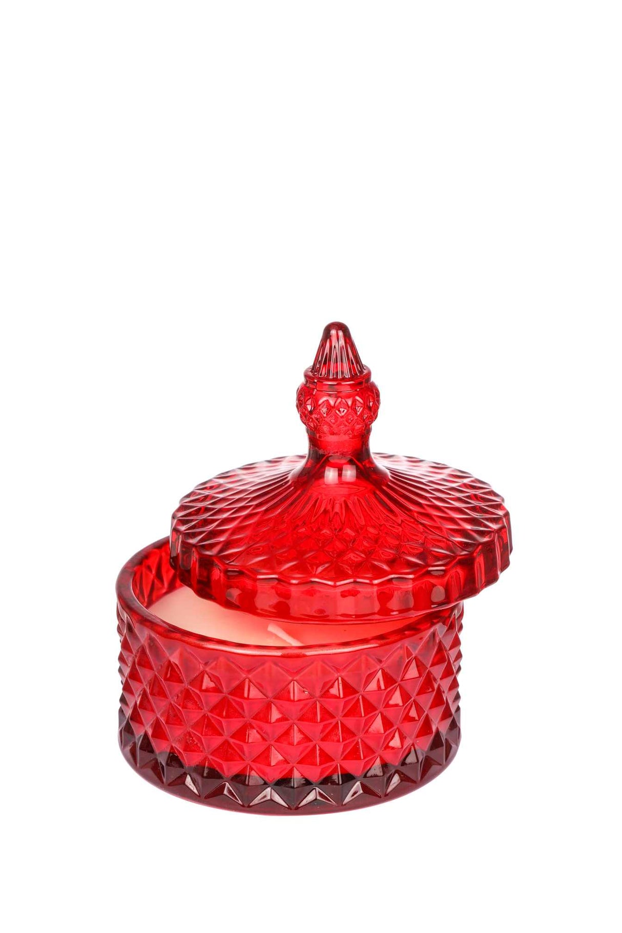 Glass jar with wax D 10.5 cm H 13 cm Red 