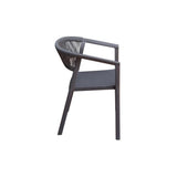 Moia Greenwood Lione Polypropylene Armchair with Anthracite Rope – Stackable UV Resistant Outdoor Chair