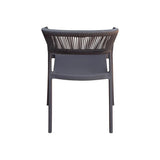 Moia Greenwood Lione Polypropylene Armchair with Anthracite Rope – Stackable UV Resistant Outdoor Chair