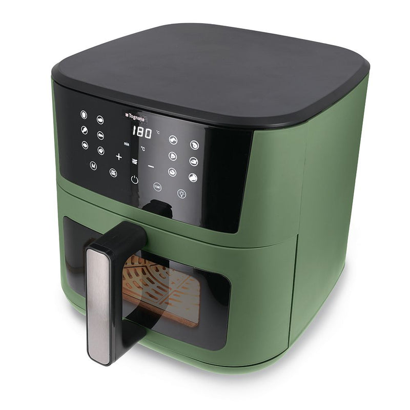 Tognana Iridea Air Fryer 10 Litres Sage Green with Dual Heating Elements – Digital Air Fryer for Practical and Fast Cooking