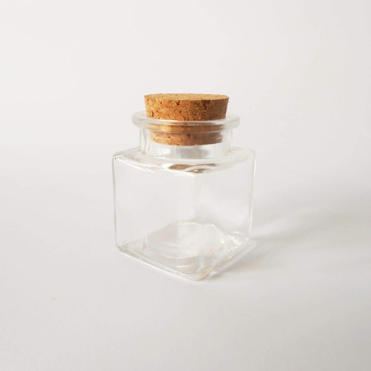 48 x Square Glass Jar with Cork Stopper 4x4x4 cm