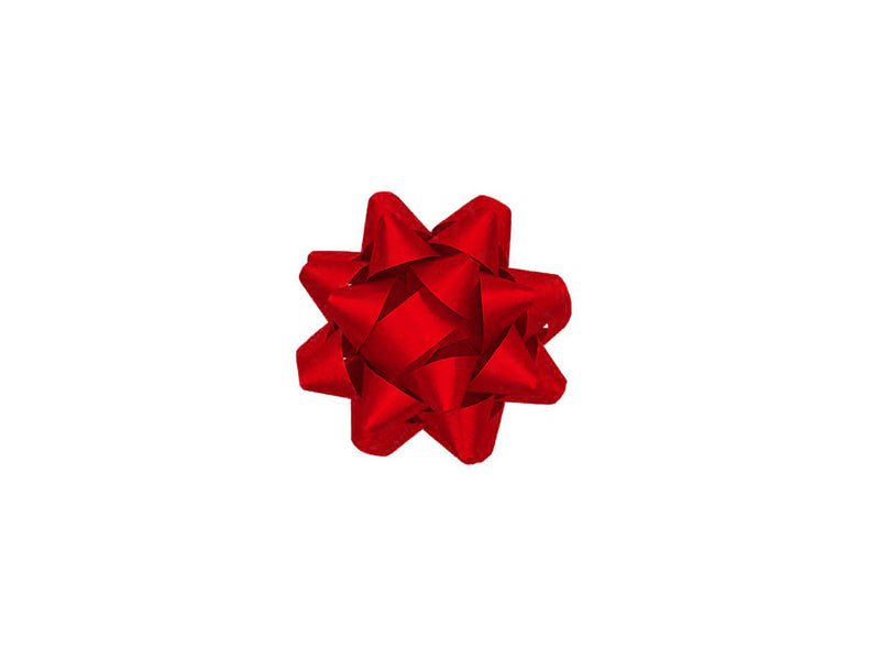 Brizzolari Star-Shaped Adhesive Metallised Red Rosettes 6.5mm 100 Pcs
