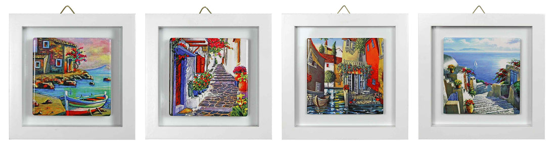 Linea Due Elle MDF and Ceramic Painting Landscape Decorations 25 x 2 x 25 Cm 1 Pc