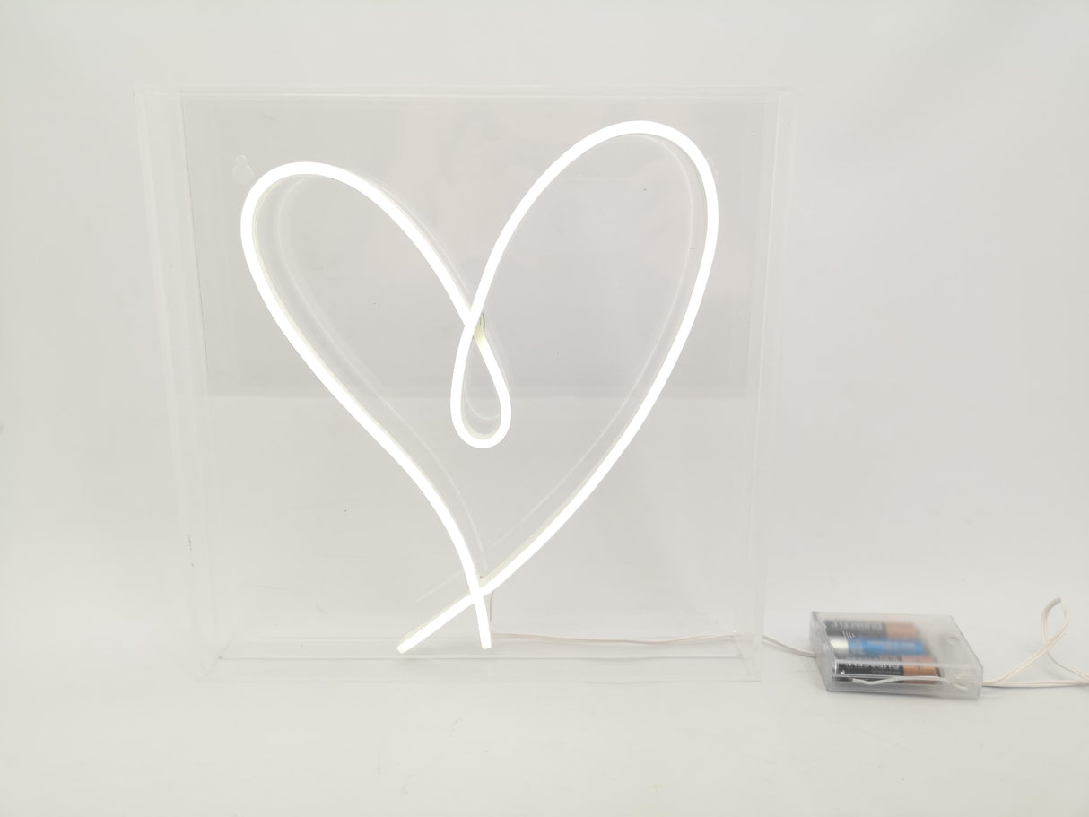 Stylized LED Heart in Acrylic Box 