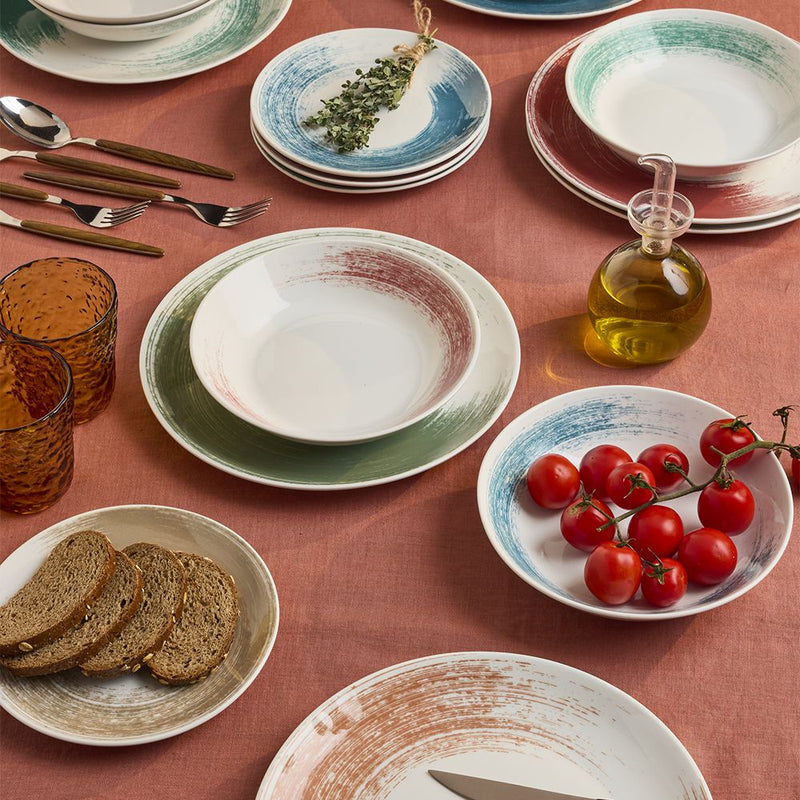 Tognana Madison Nanami 18-Piece Porcelain Tableware Set Multicolour – Complete Table Setting for 6 Persons