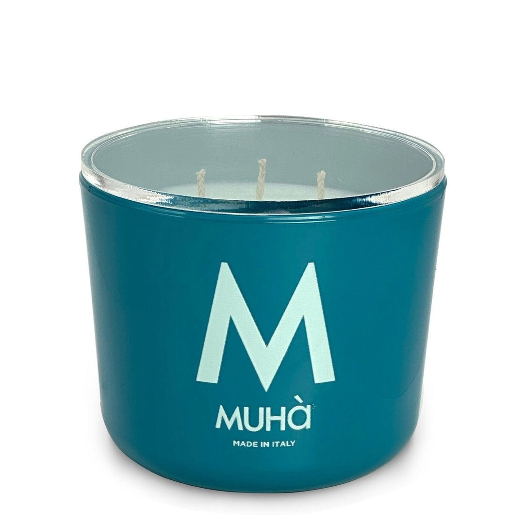 Muhà Fragranced Candle Mint and Sandalwood 270 g Ø8.9xH9.5 cm – Aromatic Decorative Candle for the Home and Gift Idea