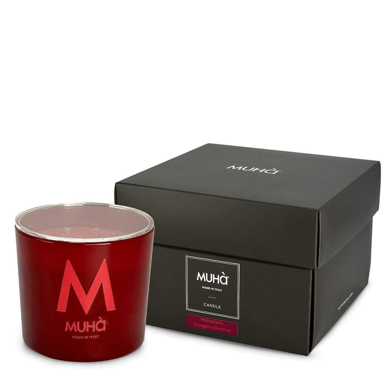 Muhà Pomegranate Scented Candle 500 g Ø10.5xH11.9 cm – Aromatic Decorative Candle for the Home and Gift Idea