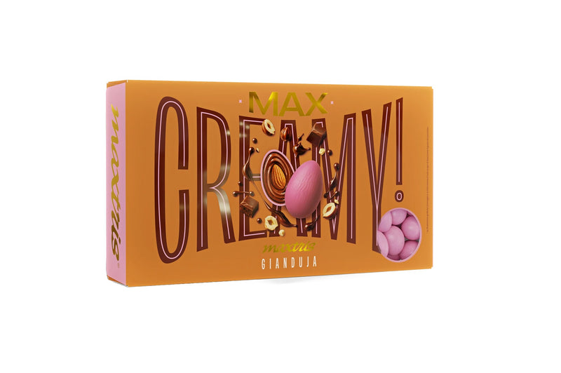 Maxtris Confetti Creamy Max Gianduia Rossi 1 kg – Confetti Golosi al Gusto Gianduia per Matrimoni, Cerimonie, Feste e Confettate