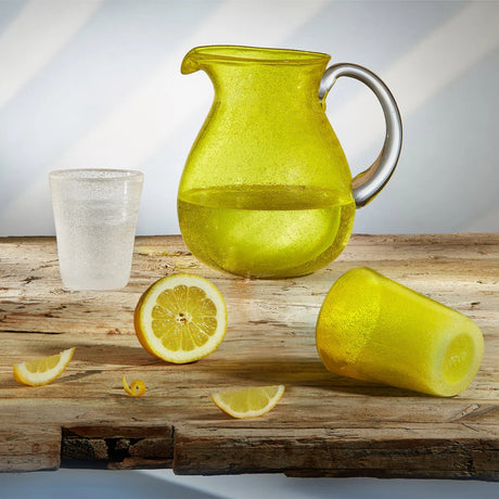 Zani Serafino Memento Yellow Transparent Water Glass 30cl in Glass Paste
