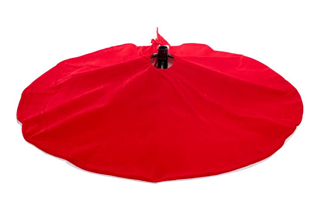 Velvet Christmas Tree Base Cover D 120 Cm Red