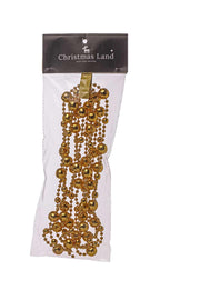 ARPIMEX Christmas Necklace Plastic Pearls D 14 Mm 2.7 Mt Gold