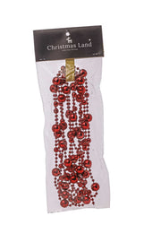 ARPIMEX Christmas Necklace Plastic Pearls D 14 Mm 2.7 Mt Red