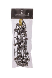 ARPIMEX Christmas Necklace Plastic Pearls D 14 Mm 2.7 Mt Silver