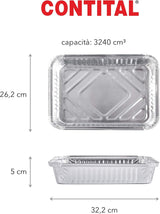 Aluminum Containers 8 Portions 322 x 262 Mm 50 Pcs